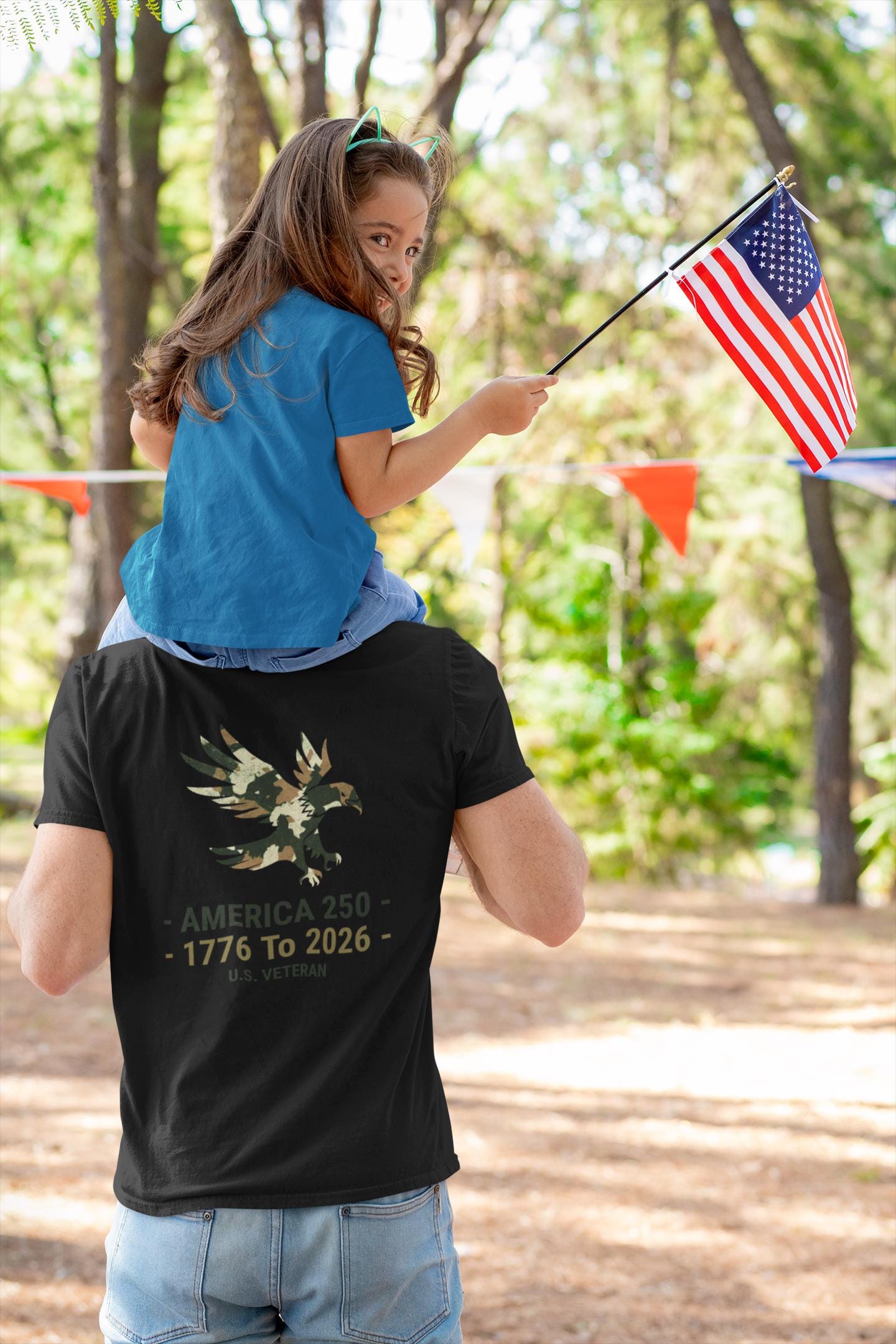 America 250 Eagle Camouflage T-Shirt | 1776 to 2026 U.S. Veteran
