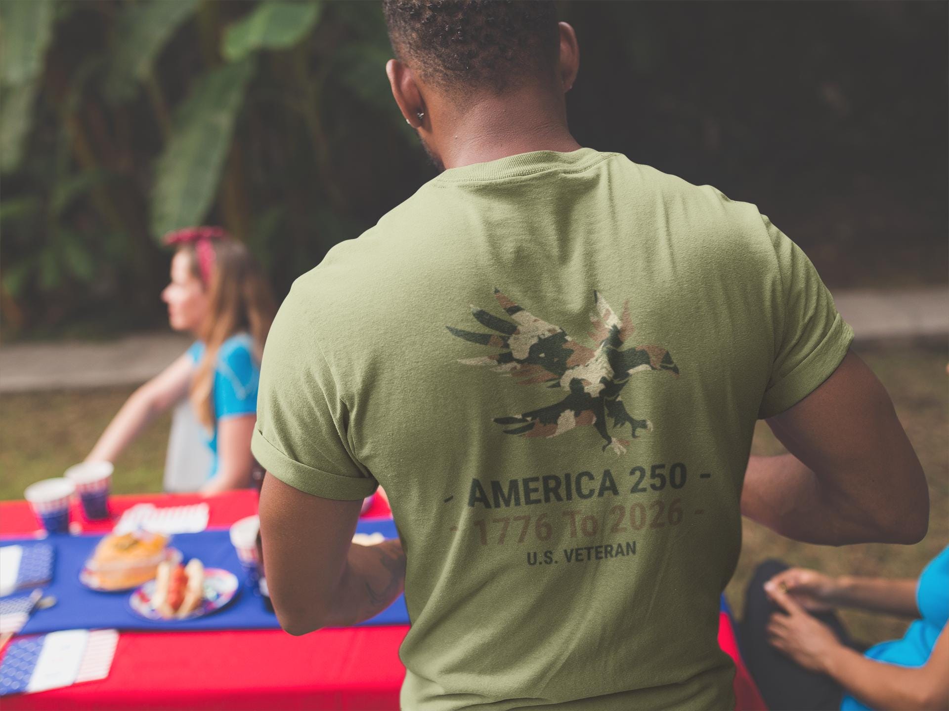 America 250 Eagle Camouflage T-Shirt | 1776 to 2026 U.S. Veteran
