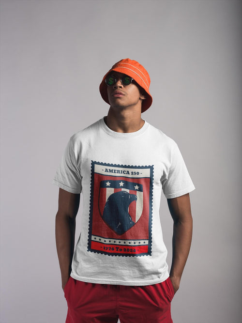 America 250 Anniversary Stamp T-Shirt | Patriotic 1776-2026